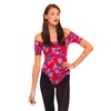 Motel Dana Off Shoulder Leotard in Winter Rose Red