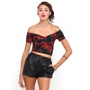 Motel Dani Off Shoulder Crop Top in Tiger Rose