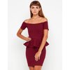 Motel Rocks Motel Debolina Off Shoulder Peplum Dress in Merlot