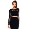 Motel Rocks Motel Eddi Cut Out Long Sleeved Crop in Black