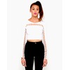 Motel Rocks Motel Eddi Cut Out Long Sleeved Crop in White