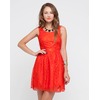 Motel Evie Lace Skater Dress in Coral