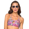 Motel Rocks Motel Flux Longline Bikini Top In Fluro Flower