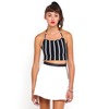 Motel Fonda Halter Crop in Black and White Stripe
