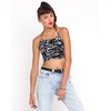 Motel Rocks Motel Fonda Halter Crop in Black Jadore Print