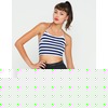Motel Rocks Motel Fonda Halter Crop in Blue and White