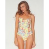 Motel Rocks Motel Fruit Pastel Halterneck Swimsuit in Yellow