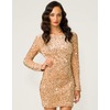 Motel Rocks Motel Gabby Sequin Plunge Back Dress in Gold
