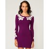 Motel Gina Bodycon Dress in Wine and Cream Lace