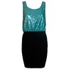 Motel Rocks Motel Harper Metallic Dress in Turquoise and
