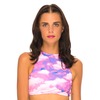 Motel Rocks Motel Hera Crop Bikini Top in Clouds