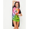 Motel Iris Step Hem Dress in Rainbow Shiva Print