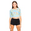 Motel Rocks Motel Isla Long Sleeve Crop Top in Dandelion Blue