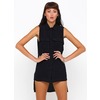 Motel Rocks Motel Jane Step Hem Sleeveless Shirt in Black