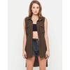 Motel Rocks Motel Jane Step Hem Sleeveless Shirt in Khaki