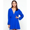 Motel Rocks Motel Jetty Plunge Neck Dress in Sapphire