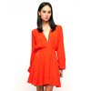 Motel Rocks Motel Jetty Plunge Neck Dress in Tomato