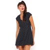 Motel Rocks Motel Julia Cap Sleeve Dress in Black and White