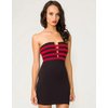 Motel Katrina Strapless Sparkle Dress in Red