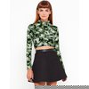 Motel Rocks Motel Lara Polo Neck Crop Top in Pixelated Camo