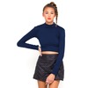 Motel Lara Turtleneck Crop Top in Navy