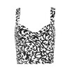 Motel Rocks Motel Larry Crop Top in Black and White Baroque