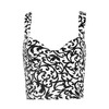 Motel Larry Crop Top in Black and White Baroque