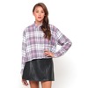 Motel Rocks Motel Leela Oversized Batwing Shirt in Pink Tartan
