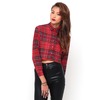 Motel Rocks Motel Leela Oversized Batwing Shirt in Red Tartan