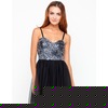 Motel Rocks Motel Lina Sequin Bustier Dress in Black Marble