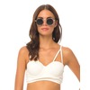 Motel Rocks Motel Loe Strappy Bikini Top in White Textured