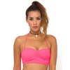 Motel Rocks Motel Longline Bikini Top in Neon Pink