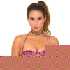 Motel Rocks Motel Longline Bikini Top in Tartan Red