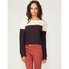 Motel Lou Colour Block Jumper in Cream and Navy