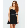 Motel Rocks Motel Lucille Strapless Dress in Black PU