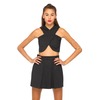 Motel Rocks Motel Macau Wrap Crop Top in Black