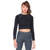 Motel Rocks Motel Macy Long Sleeve Zip Detail Crop Top in