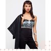 Motel Rocks Motel Madilyn Pleather Bralette in Black Batik