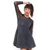 Motel Rocks Motel Margie Denim Skater Dress in Black Wash