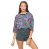 Motel Rocks Motel Mega Crop Tee in Fluro Flower