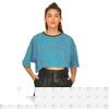 Motel Mega Crop Tee in Internet Germs Blue and