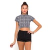 Motel Rocks Motel Mindy Turtleneck Crop Top in Monochrome