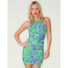 Motel Rocks Motel New Zoe Bodycon Dress In Lime and Purple