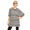 Motel Rocks Motel Oversized Major Tee in Mixed Stripe
