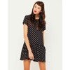 Motel Parma Drop Waist Dress in Black Polka Dot