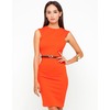 Motel Rocks Motel Patricia Belted Pencil Dress in Tangerine