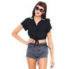 Motel Penny Tie Front Crop Shirt in Daisy Applique