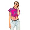 Motel Penny Tie Front Crop Shirt in Two Tone