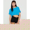 Motel Rocks Motel Petro Box Crop Top in Azure Blue