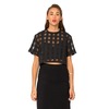 Motel Rocks Motel Plazma Sheer Check Tee in Black